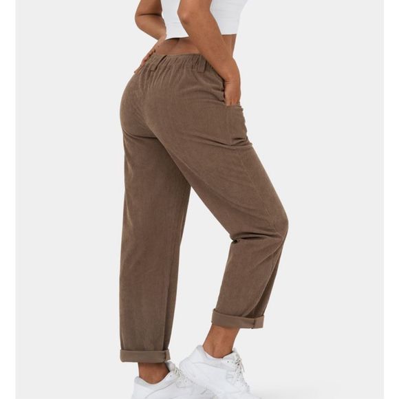 Halara Corduroy Casual Pants Cocoa Brown Size S - Picture 3 of 13